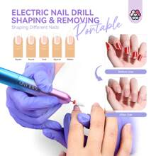 Saviland All-In-One Acrylic Nail Set Clear Acrylic Nail Powder Sets & Acrylic Liquid For Nails With Electric Nail Drill Powder Blue Crystal Desktop Accessory Set With Modified Color - Multicolor - View 7