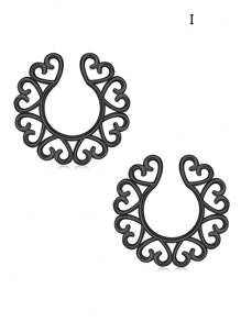 CIZME 2件套 假乳环 不锈钢无穿孔乳环 夹式乳环 仿身体穿刺饰品 男女通用 - 彩色 - 查看 14