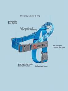 1 Máy Tính Phản Quang & Thoáng Khí Lưới Màu Sắc Cầu Vồng Dây Đeo Ngực & Sau Có Móc Và Vòng Dành Cho Chó Vừa Và Lớn đi Bộ Ngoài Trời - Màu xanh lam - Xem 8
