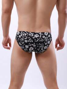 DomiGe New Arrival Men's Low-Rise Underwear Printed In Polyester Fabric Men's Briefs In Fashion - Black and White - View 4