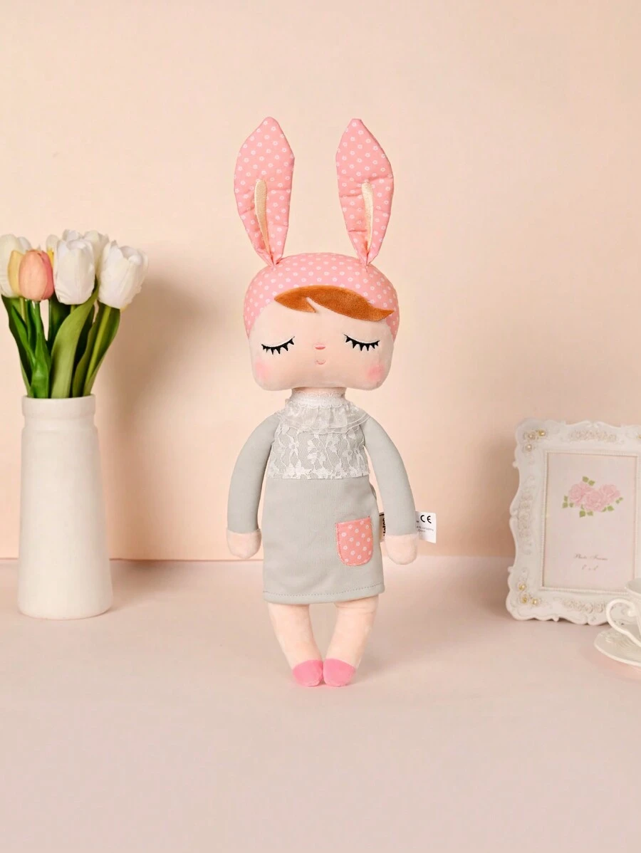 Metoo Elegant Dress Angela Fantasy Series Rabbit Flower Shaped Children Comforting Plush Toy - Grey - View 1