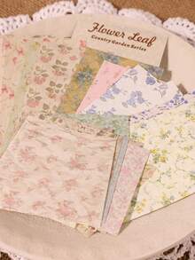 60pcs Vintage Floral Pattern Music Score Writing Paper, (fanhua Zhi Ye Collection), Can Be Used To Decorate Walls, Journals, Diary Books - Multicolor - View 4