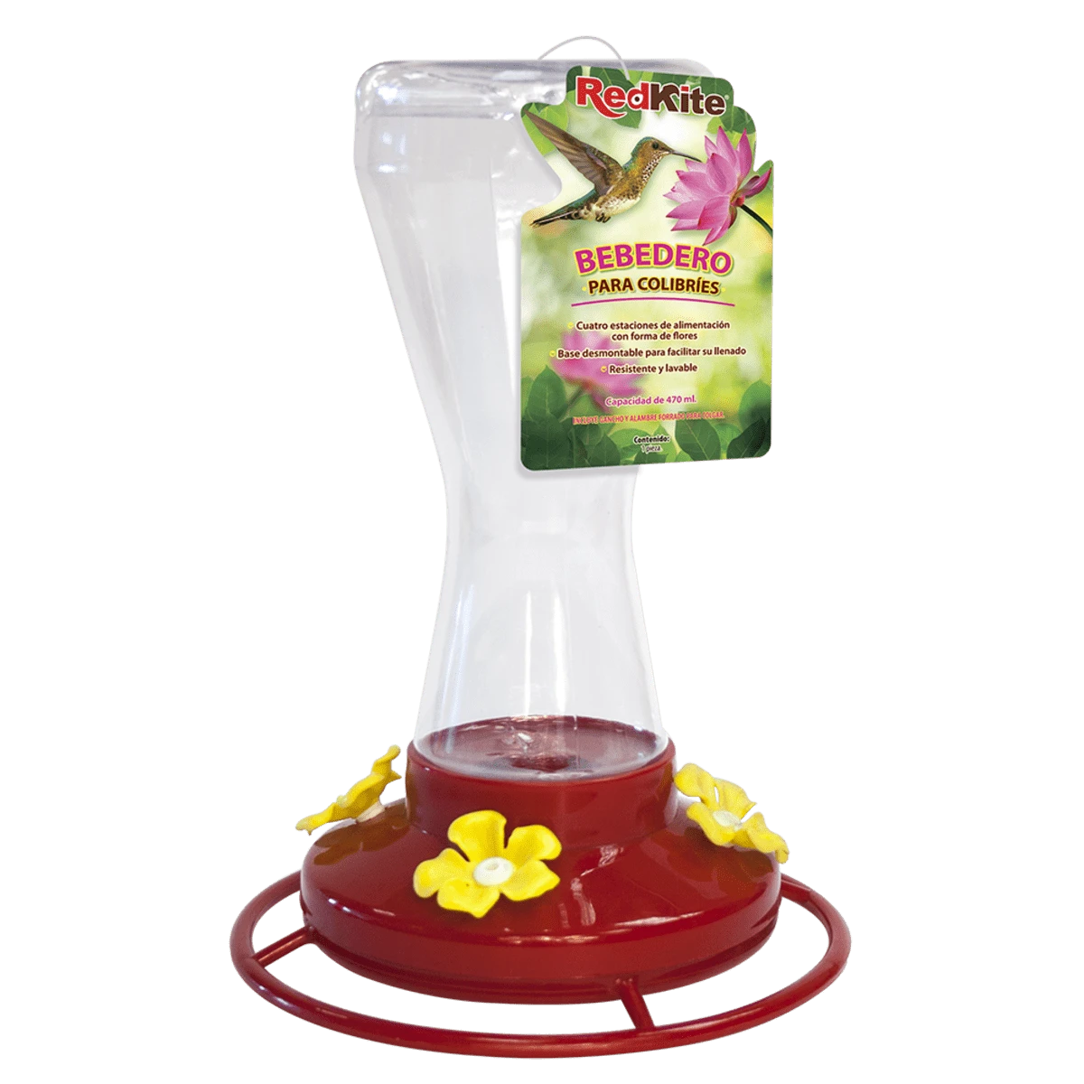 RedKite Natural Hummingbird Drinker With 470 Milliliter Capacity - Red - View 1