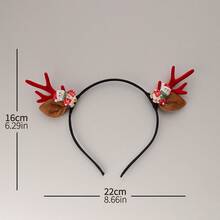 1入紅色聖誕雪人塑料迷你鹿角髮飾,適用於裝飾聖誕鹿角頭箍,聖誕節完美配件