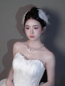 2pcs White Swan Feathers Hair Clips, Hair Accessories For Ballet Princess, Brides - White - View 5