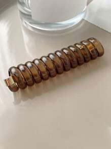 1 件简约风格果冻色高弹力螺旋发带，适用于马尾辫和辫子造型，时尚发饰魔术头发编织工具螺旋马尾辫夹，适合女士长卷发休闲 - 杏色 - 查看 14