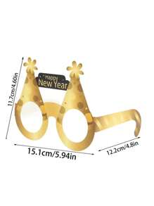 6入組紙材質的眼鏡,適用於新年、生日派對,照片道具 - 彩色 - 查看 5