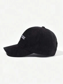 1pc Velvet New York Ny Baseball Cap For Outdoor Activities - Black - View 3