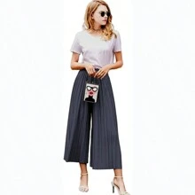 Pantalón Capri Plisado Ragazza Pesquero Stretch Ultra Cómodo - Gris - Ver 4