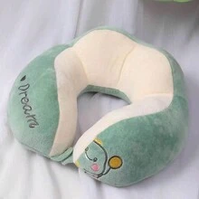 1個卡通u型旅行頸枕,適用於辦公室、午睡、汽車使用
