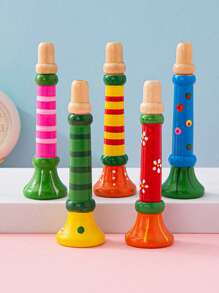 木製兒童小號玩具,木製嬰兒口哨音樂樂器,幼兒園早期教育拼圖遊戲 - 彩色 - 查看 1