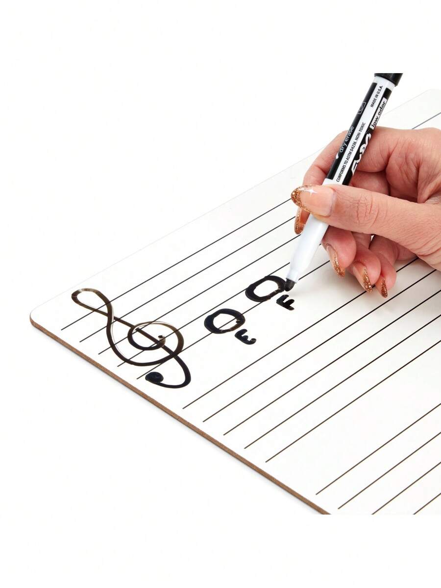 12 Pack Music Staff Whiteboards With Erasers, Dry Erase Lapboards (9 X