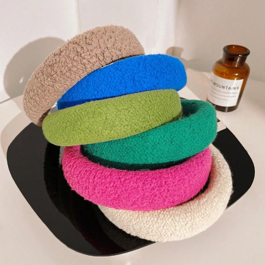 1入組女性簡單時尚羊毛頭帶,適用於派對、舞會、閃亮裝飾、聚會、新年禮物,秋冬季節