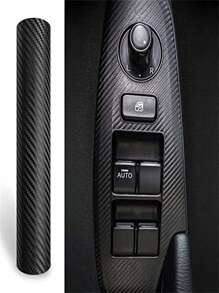 1 件 127*30 公分碳纖維汽車貼紙,3d 汽車外部裝飾和保護貼紙,汽車配件 - 黑色 - 查看 1