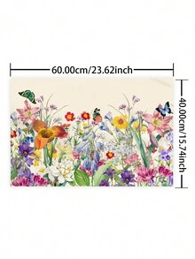 1pc Plant Tapestry, Botanical Wall Hanging Decor - Burgundy - View 2