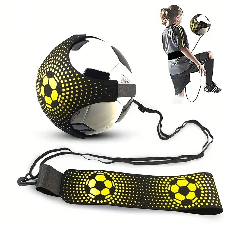 1 件組足球踢球訓練器,可調式彈性足球輔助健身器材,單人足球訓練器,帶可調節腰帶的足球配件,適合兒童成人,完美的足球/排球禮物 - 彩色 - 查看 1