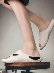 Chanclas Casuales Para Hombres Con Patrón De Demonio Y Suela Gruesa - Albaricoque - Ver 5