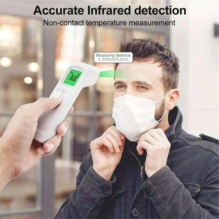 Digital Thermometer, No Touch Forehead Thermometer ,Body Surface Mode Thermometer With Fever Alarm And Instant Accuracy Readings (AAA Battery Not Included) - White - View 4