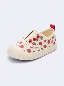 Balabala Zapatillas de lona para niños, sin cordones, con estampado gráfico y elástico. Ligeras y fáciles de poner, ideales para el día a día.