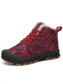 冬季兒童防水保暖鞋面兒童雪靴戶外防撞趾 - 紅色 - 查看 4