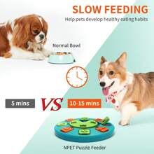 NPET Dog Puzzle Toy, Interactive Dog Toys for Small & Medium Dogs, Dog Enrichment Toys for Pet IQ Training & Mental Enrichment (Level 1) - màu xanh lá - Xem 5
