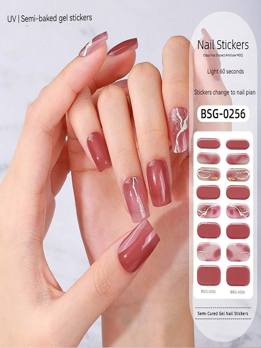 16 Piezas Pegatina De Uñas De Gel - Multicolor - Ver 1