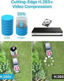 ZOSI H.265+ 16 Channel 1080P Hybrid 4-In-1 DVR Surveillance Recorder With 4TB HDD, Support Analog/AHD/TVI/CVI 720P/1080P Security Camera, Remote Access, Motion Detection - Black - View 6