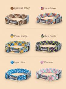 1pc Adjustable Reflective Dog Collar For Outdoor Training, Walking Or Traction, Suitable For Medium To Large Dogs, Collar Only - Pink - View 9