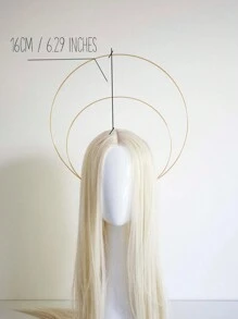 1PC Gold Metal Sun Crown Goddess Headpiece Queen Crown Bridal Headband Elegant,Hairband,Hair Hoop Headbands Hair Accessories Head Accessories - Gold - View 5