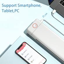 Phomemo 1pc M08F A4 Portable Printer Wireless For Travel - M08F-A4 Wireless Mobile Printer, Support 8.27" X 11.69", 210 X 297 Mm Size A4 Thermal Paper, Inkless Thermal Compact Printer, Compatible With Android And IOS Phone, IPads & Laptop, Compact And Space-Saving Design Printer For Traveling, Photo Printing, Work, Office, Business, Home, Car, University, Study, Multi-Functional Printer For Officer, Student, HD Printer With 203dpi, M08F Wireless Printer With Strong Compatibility For Printing PDF, Word, Images, Web, Etc, Built-In 1200mAh Rechargable Battery With Type-C Cable, Great Tool For Improving Work Efficiency, Portable Tattoo Printer For Gifts For Everyone - White - View 5