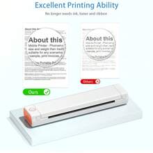 Phomemo 1pc M08F A4 Portable Printer Wireless For Travel - M08F-A4 Wireless Mobile Printer, Support 8.27" X 11.69", 210 X 297 Mm Size A4 Thermal Paper, Inkless Thermal Compact Printer, Compatible With Android And IOS Phone, IPads & Laptop, Compact And Space-Saving Design Printer For Traveling, Photo Printing, Work, Office, Business, Home, Car, University, Study, Multi-Functional Printer For Officer, Student, HD Printer With 203dpi, M08F Wireless Printer With Strong Compatibility For Printing PDF, Word, Images, Web, Etc, Built-In 1200mAh Rechargable Battery With Type-C Cable, Great Tool For Improving Work Efficiency, Portable Tattoo Printer For Gifts For Everyone - White - View 6