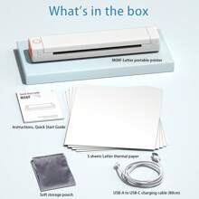 Phomemo 1pc M08F A4 Portable Printer Wireless For Travel - M08F-A4 Wireless Mobile Printer, Support 8.27" X 11.69", 210 X 297 Mm Size A4 Thermal Paper, Inkless Thermal Compact Printer, Compatible With Android And IOS Phone, IPads & Laptop, Compact And Space-Saving Design Printer For Traveling, Photo Printing, Work, Office, Business, Home, Car, University, Study, Multi-Functional Printer For Officer, Student, HD Printer With 203dpi, M08F Wireless Printer With Strong Compatibility For Printing PDF, Word, Images, Web, Etc, Built-In 1200mAh Rechargable Battery With Type-C Cable, Great Tool For Improving Work Efficiency, Portable Tattoo Printer For Gifts For Everyone - White - View 8