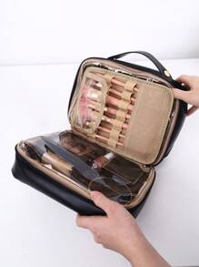 Women's Portable Makeup Bag High-Capacity Waterproof Travel Toiletry Bag With New Fashionable Design And Hand Strap - Black - View 9