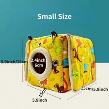 全年繁殖的鸚鵡巢穴,保暖的冬季鳥巢,菊花和鳳凰圖案,小太陽圖案,防霜防寒 - 黃色 - 查看 2