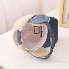 兒童護耳帽加厚毛絨材質秋冬卡通棒球帽男女童 - 咖啡棕 - 查看 7