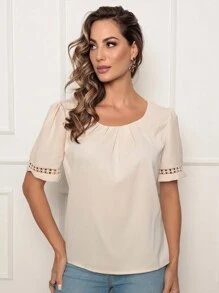 Women Tops - 米色 - 查看 1