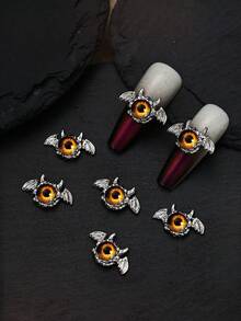 10入立體眼睛翅膀指甲藝術配件,經典復古指甲飾品