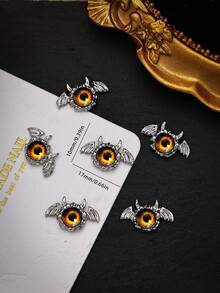 10入立體眼睛翅膀指甲藝術配件,經典復古指甲飾品