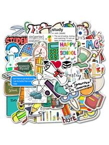 Conjunto De 100 Adhesivos De Graffiti Escolar Para Manualidades, Para Decorar Mochilas, Guitarras, Equipajes Y Cuadernos Con Diseño Impermeable - Multicolor - Ver 2