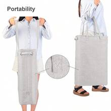 2pcs/Set Slim Laundry Basket With Handles, Foldable Linen Hampers With Inner Lining And Detachable Tough Frame For Toy And Clothing Organization In Bedroom - Light Grey - View 7