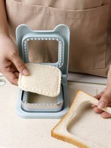 1入組帶手護衛的三明治切割器,不銹鋼方形形狀,口袋面包密封工具,烤麵包切片器 - 淺藍色 - 查看 6
