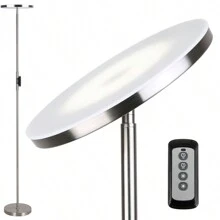 JOOFO Floor Lamp,30W/2400LM Sky LED Modern Torchiere 3 Color Temperatures Super Bright Floor Lamps-Tall Standing Pole Light With Remote & Touch Control For Living Room,Bed Room,Office (Brushed Nickel) - 砂鎳色 - 查看 1
