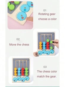 50入組木質色彩配對棋盤遊戲玩具,幼兒早教益智拼圖 - 彩色 - 查看 5