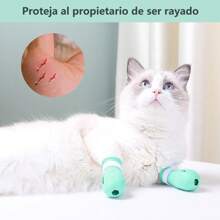 Botas Antiarañazos para Gatos, 4 Piezas Zapatos Ajustables de Silicona para Gatos Accesorios, Guantes Protectores de Uñas, Suministros para Mascotas para el Aseo de Gatos, Baño, Afeitado