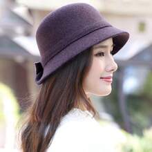 女式韓風針織漏斗帽，秋冬保暖全針織禮物帽，多用途流行貝雷帽 - 酒紅色 - 查看 6