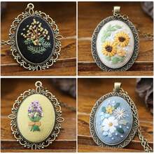 4入組刺繡項鍊套件,帶吊墜,小型十字繡套件帶裝璜,印花布,說明書,適用於成人(a) - A - 查看 6
