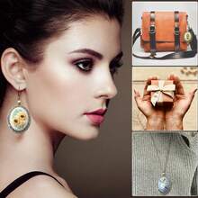 4入組刺繡項鍊套件,帶吊墜,小型十字繡套件帶裝璜,印花布,說明書,適用於成人(a) - A - 查看 4