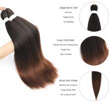 1 Pc Pre Stretched Braiding 20Inch 26Inch  Hair Extensions For Women  Jumbo Synthetic Braiding Hair For Twist Crochet Braids Long Straight Crochet Braids Yaki Texture - Brown - View 2