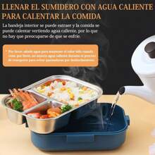 Bento Box Loncheras Acero Inoxidable Lonchera Termica1100ml - Amarillo - Ver 6