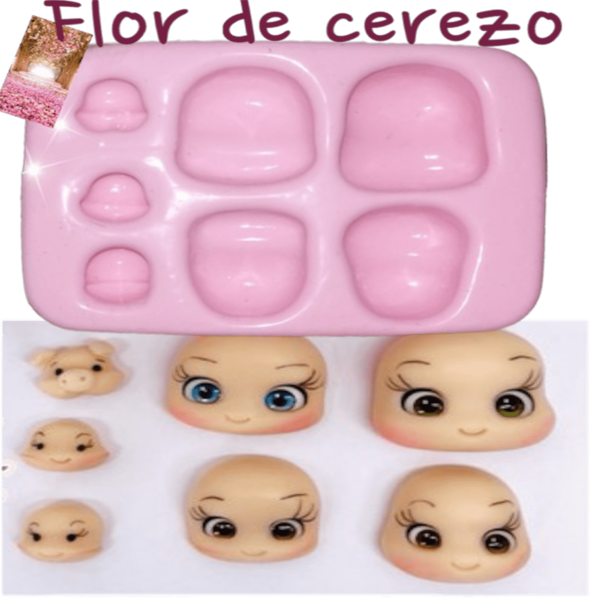MOLDE DE SILICONA CARAS